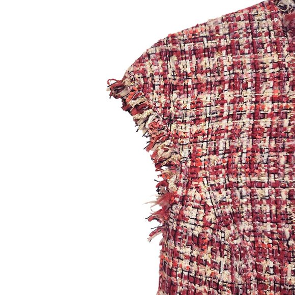 Kate Spade Textured Tweed A-Line Sheath Dress Size 4 Pink White Wisteria Garden - Picture 5 of 10